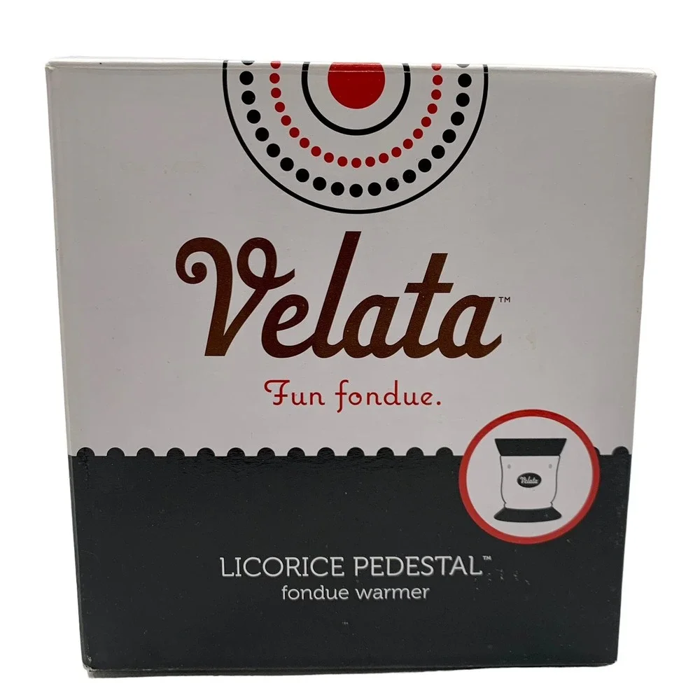 Scentsy Velata Licorice Black‎ Pedestal Electric Fondue Warmer & Forks